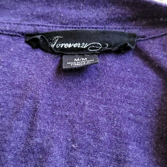 Forever 21 Purple Cardigan Medium Long Sleeved W/ Pockets M - Picture 2 of 2